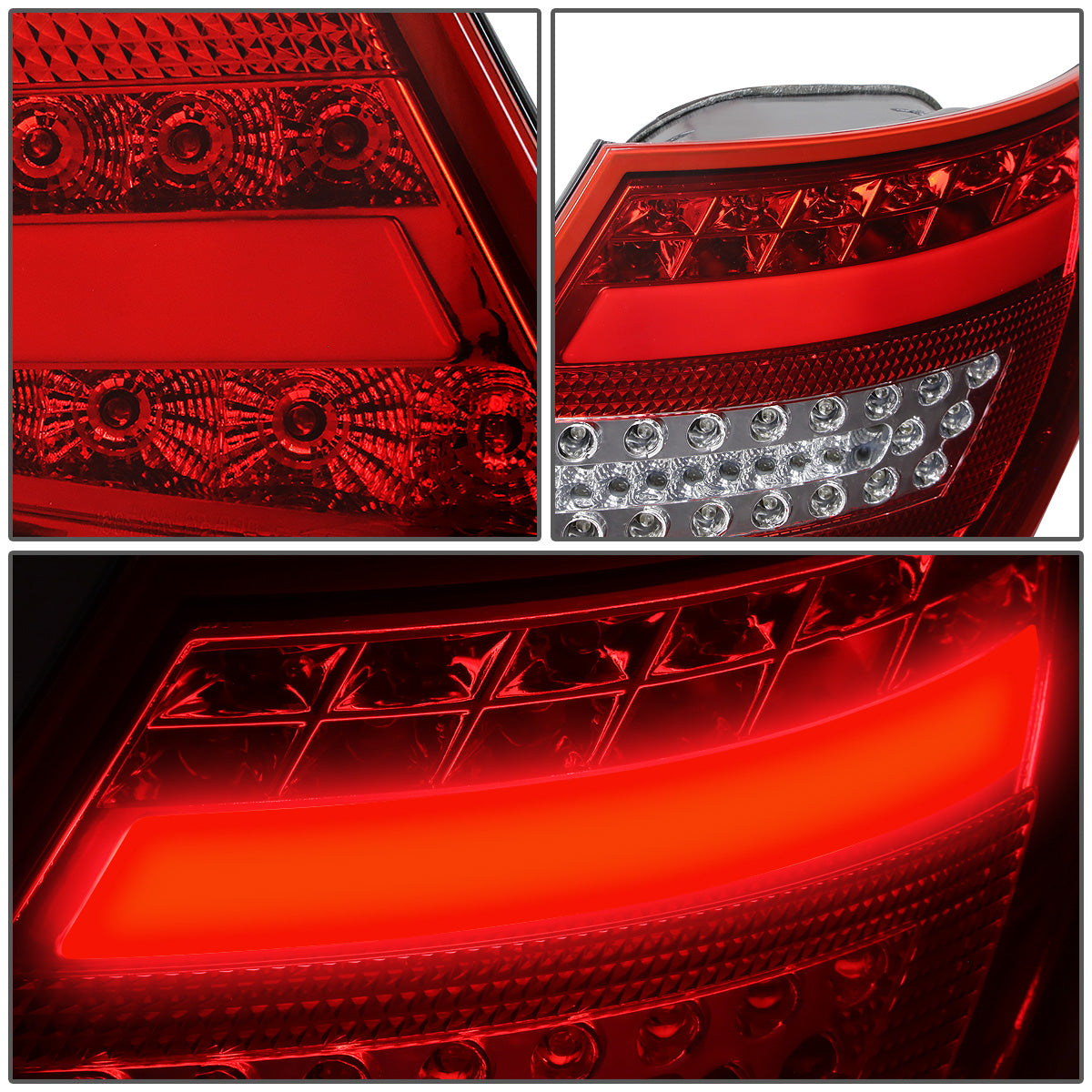 FAROS TRASEROS 12-14 MERCEDES BENZ C-CLASS W204 4-DOOR - 3D STRIP - LED - RED / CLEAR
