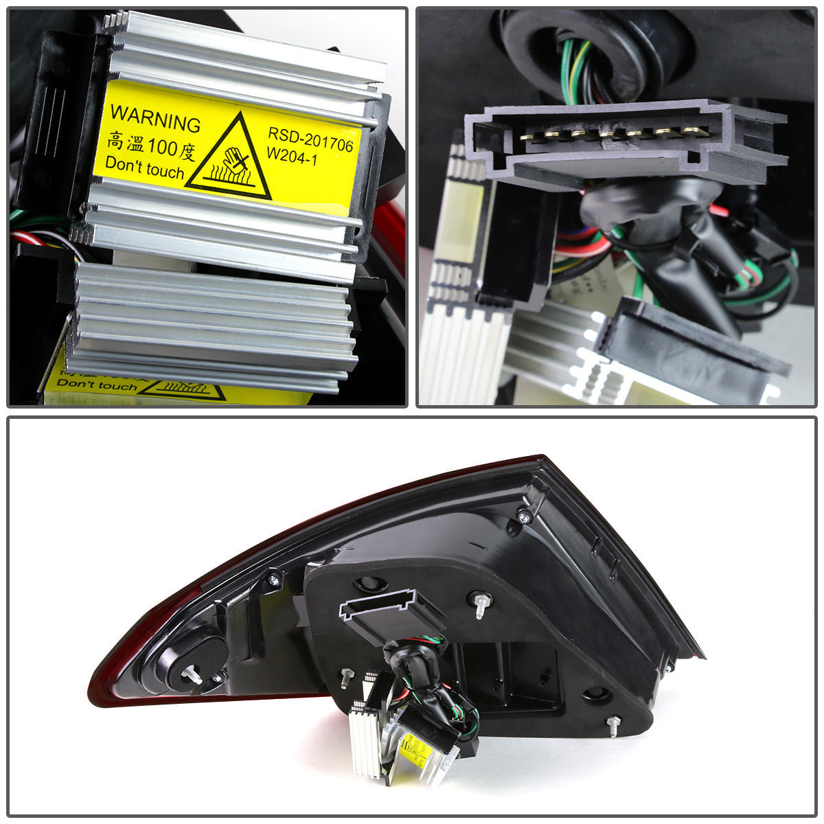 FAROS TRASEROS 12-14 MERCEDES BENZ C-CLASS W204 4-DOOR - 3D STRIP - LED - RED / SMOKE