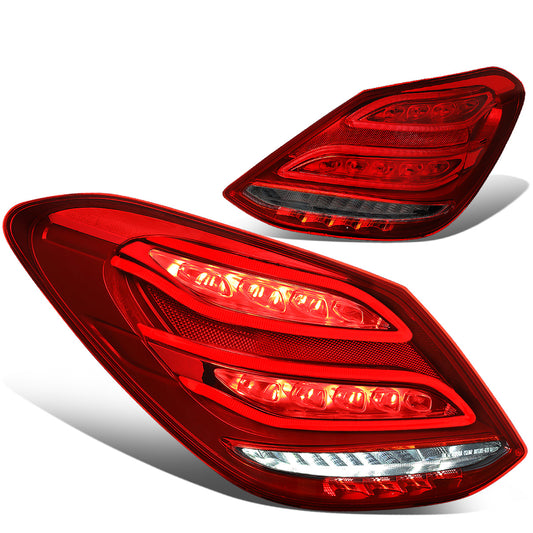 FAROS TRASEROS 15-18 MERCEDES C180, MERCEDES C200, MERCEDES C250, MERCEDES C300, MERCEDES C63 AMG / 16-18 MERCEDES C350E / 2015 MERCEDES C400 / 17-18 MERCEDES C43 AMG / 2016 MERCEDES C450 - LED - RED / SMOKE