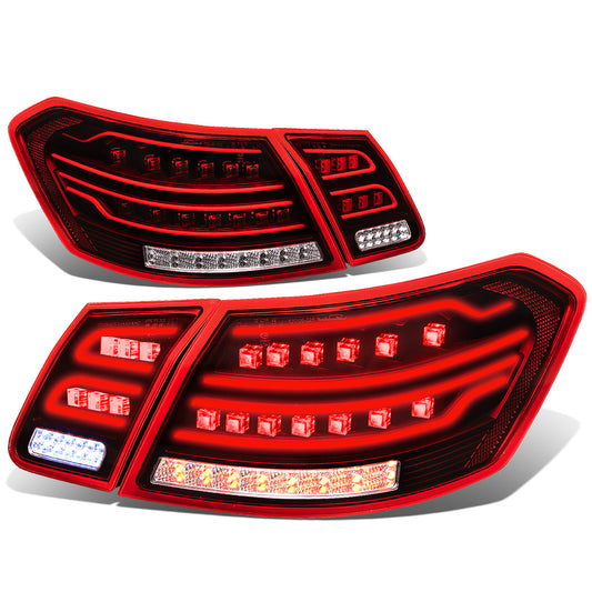 FAROS TRASEROS 10-12 MERCEDES-BENZ E-CLASS / 09-12 E63 AMG SEDAN - 3D LED - RED / CLEAR