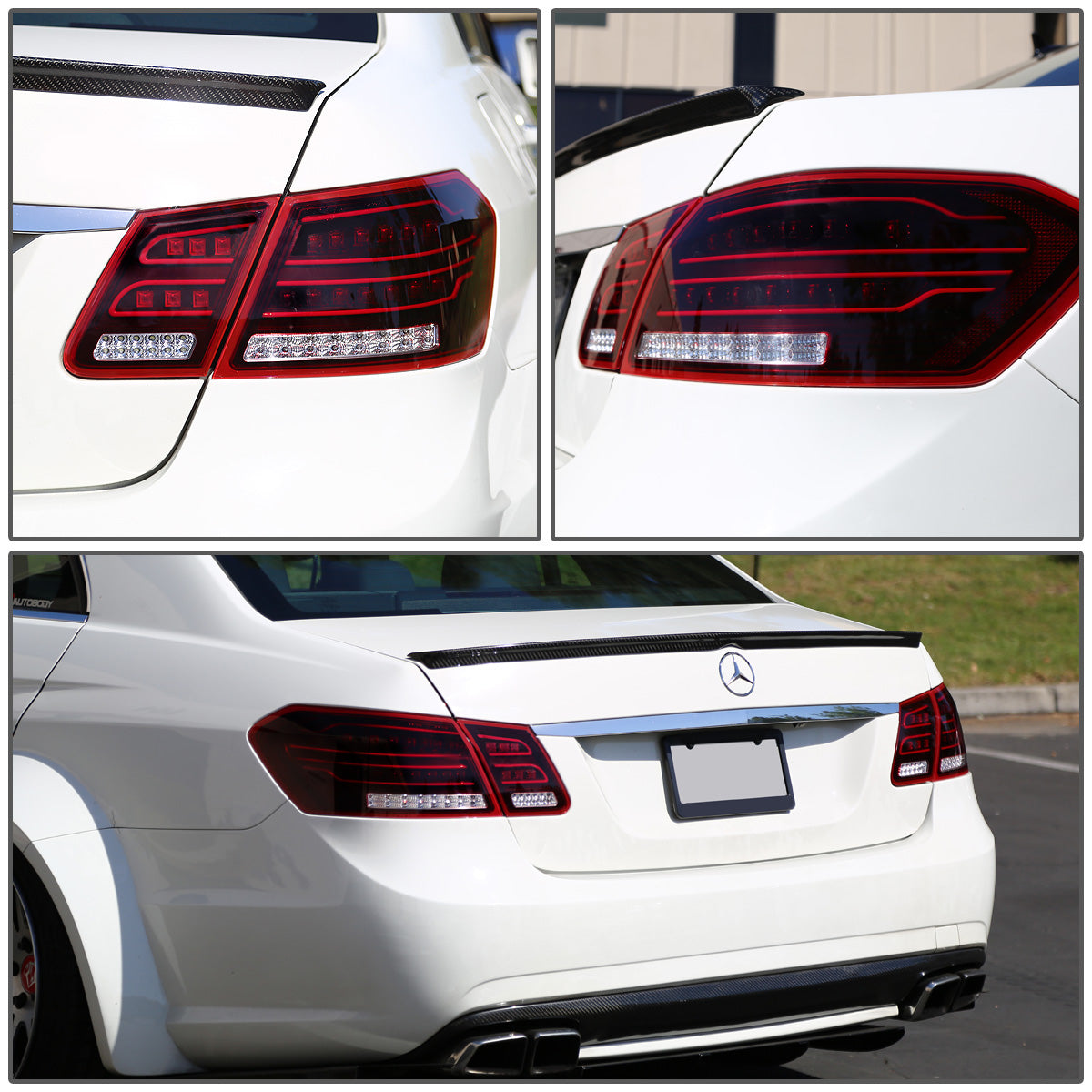 FAROS TRASEROS 10-12 MERCEDES-BENZ E-CLASS / 09-12 E63 AMG SEDAN - 3D LED - RED / SMOKE