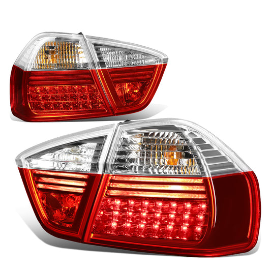 FAROS TRASEROS 05-08 BMW 3 SERIES E90 - LED - RED / CLEAR