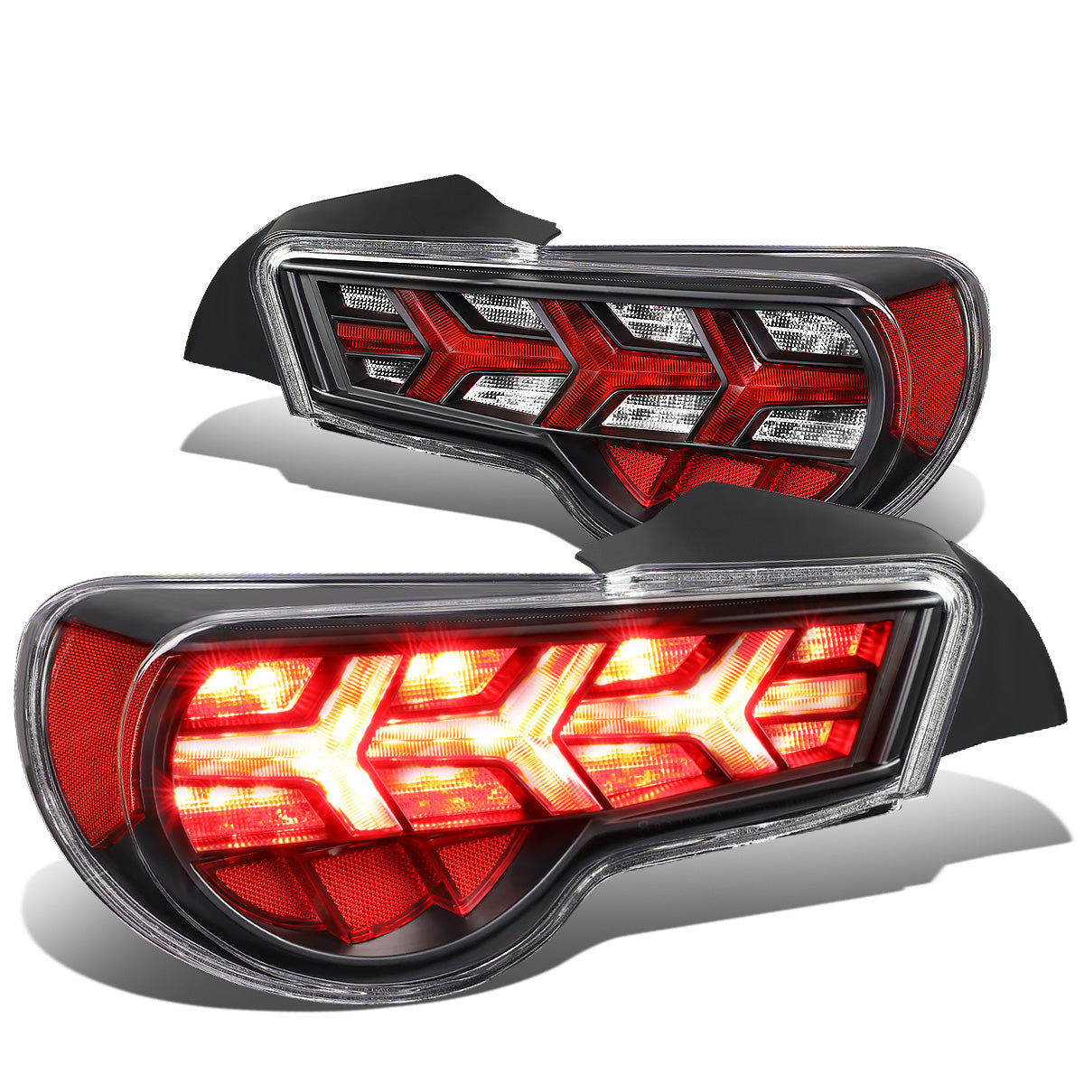 FAROS TRASEROS 13-17 SCION FRS, SUBARU BRZ - BLACK HOUSING / CLEAR LENS / CLEAR SIGNAL