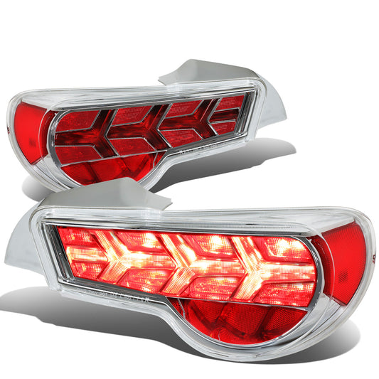 FAROS TRASEROS 13-17 SCION FRS, SUBARU BRZ - CHROME HOUSING / CLEAR LENS / RED SIGNAL