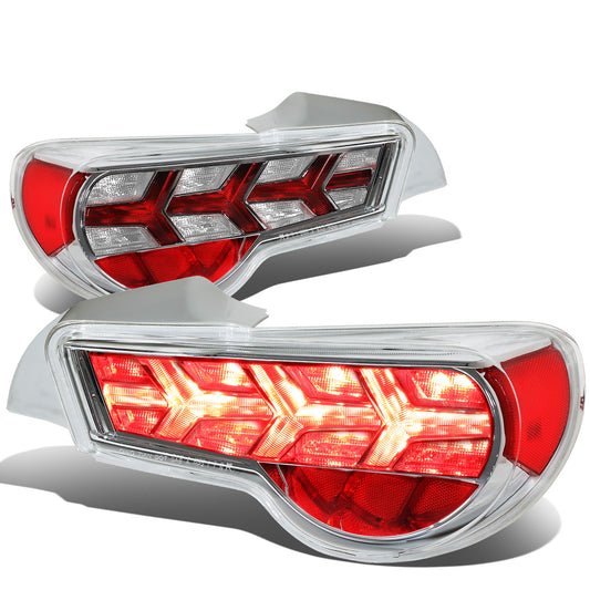 FAROS TRASEROS 13-17 SCION FRS, SUBARU BRZ - CHROME HOUSING / CLEAR LENS / CLEAR SIGNAL