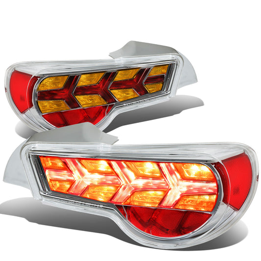 FAROS TRASEROS 13-17 SCION FRS, SUBARU BRZ - CHROME HOUSING / CLEAR LENS / AMBER SIGNAL