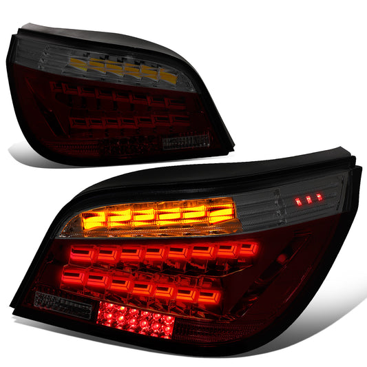 FAROS TRASEROS 04-07 BMW 525I, BMW 530I / 06-07 BMW 525XI, BMW 530XI / 04-06 BMW 545I - FITS 4-DR MODELS ONLY - OLED SEQUENTIAL - RED / SMOKE