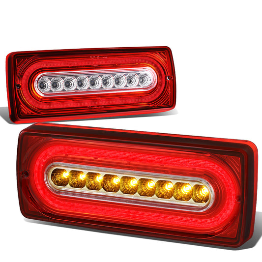 FAROS TRASEROS 99-17 MERCEDES-BENZ G-CLASS / 14-17 G63 AMG - LED - RED / CLEAR