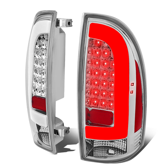 FAROS TRASEROS 05-15 TOYOTA TACOMA - L-BAR - 3D - LED - CHROME / CLEAR