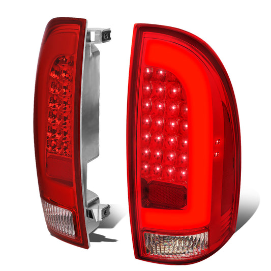 FAROS TRASEROS 05-15 TOYOTA TACOMA - L-BAR - 3D - LED - CHROME / RED