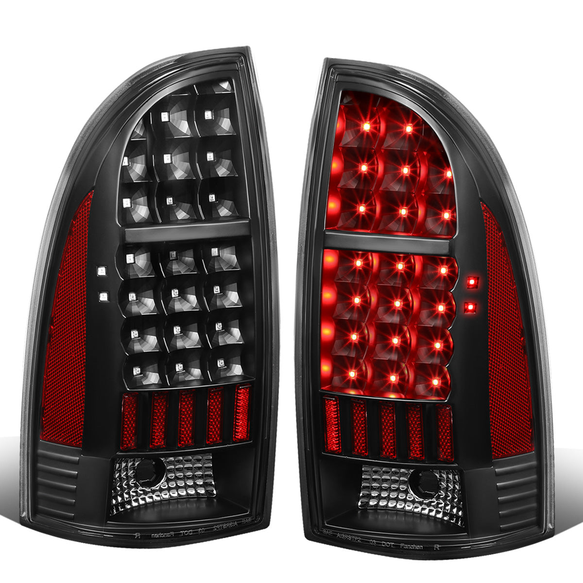 FAROS TRASEROS 05-15 TOYOTA TACOMA - LED - BLACK / CLEAR