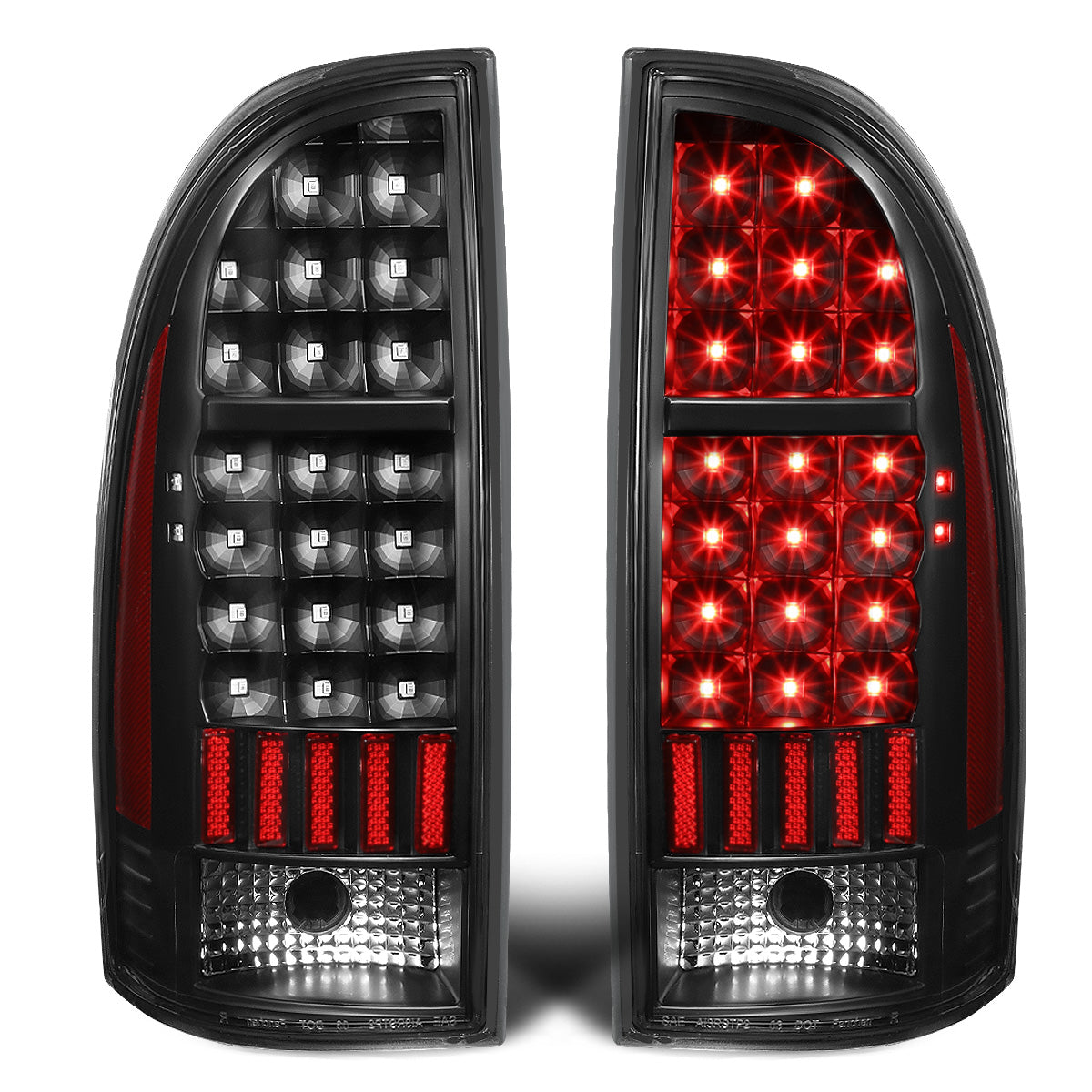 FAROS TRASEROS 05-15 TOYOTA TACOMA - LED - BLACK / CLEAR