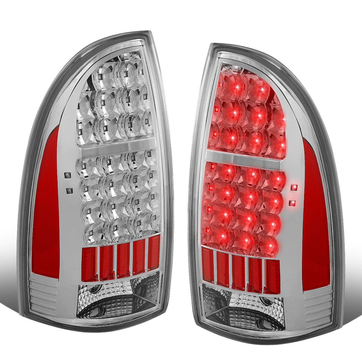 FAROS TRASEROS 05-15 TOYOTA TACOMA - LED - CHROME / CLEAR