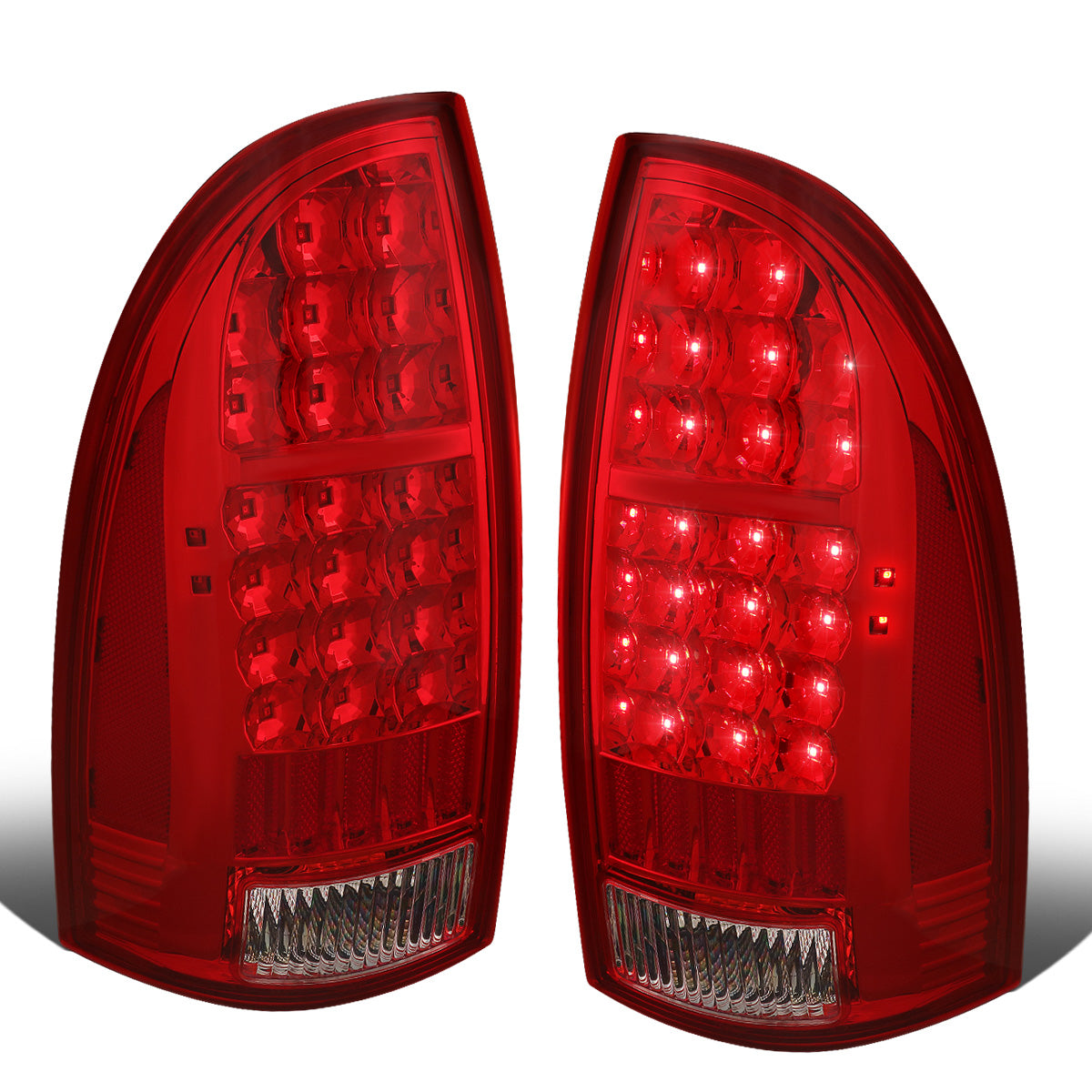 FAROS TRASEROS 05-15 TOYOTA TACOMA - LED - CHROME / RED