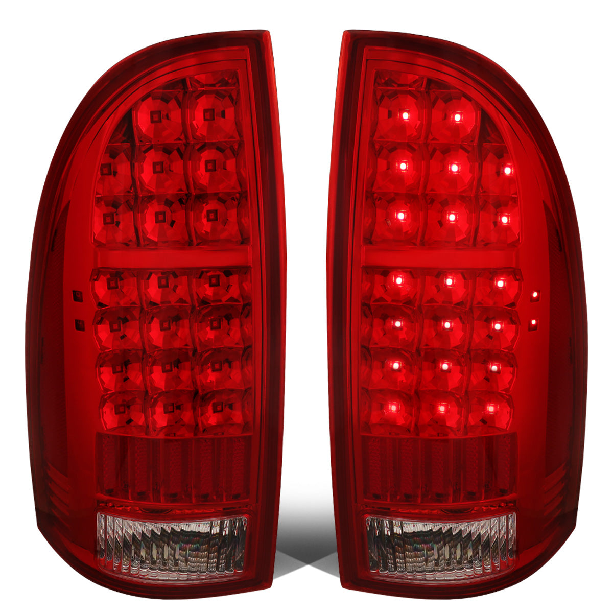FAROS TRASEROS 05-15 TOYOTA TACOMA - LED - CHROME / RED