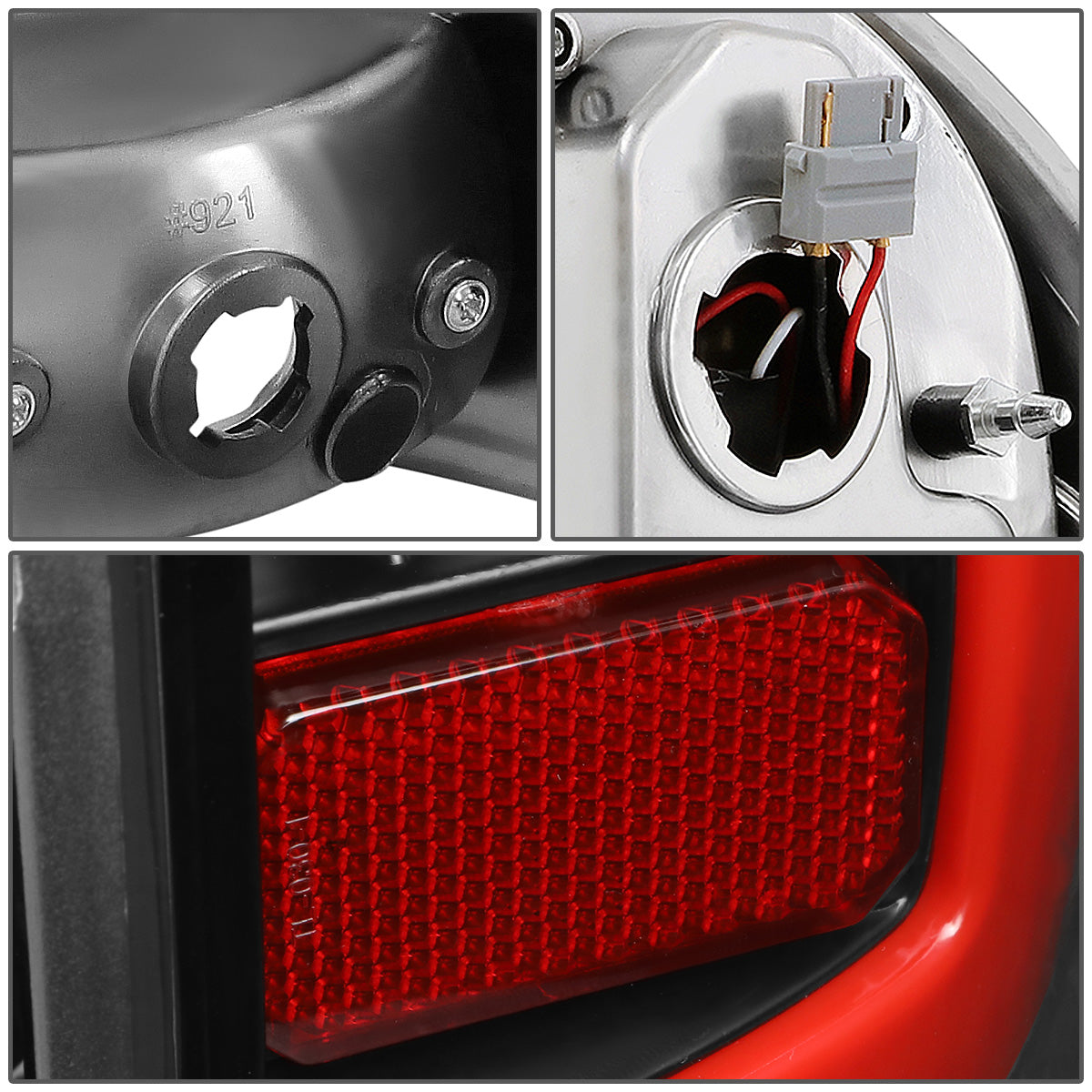 FAROS TRASEROS 05-15 TOYOTA TACOMA - RED L-BAR - 3D - LED - BLACK / CLEAR