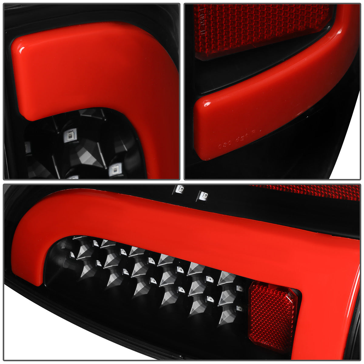 FAROS TRASEROS 05-15 TOYOTA TACOMA - RED L-BAR - 3D - LED - BLACK / CLEAR