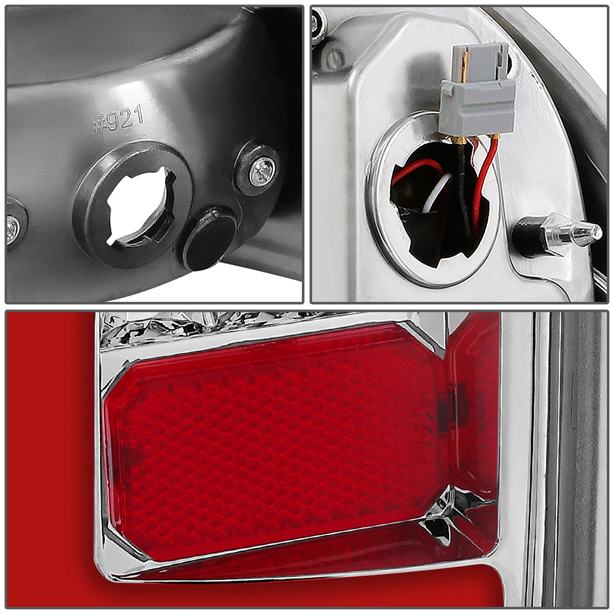 FAROS TRASEROS 05-15 TOYOTA TACOMA - RED L-BAR - 3D - LED - CHROME / CLEAR