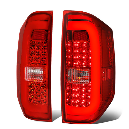 FAROS TRASEROS 14-18 TOYOTA TUNDRA - TUBE BAR - 3D - LED - CHROME / RED