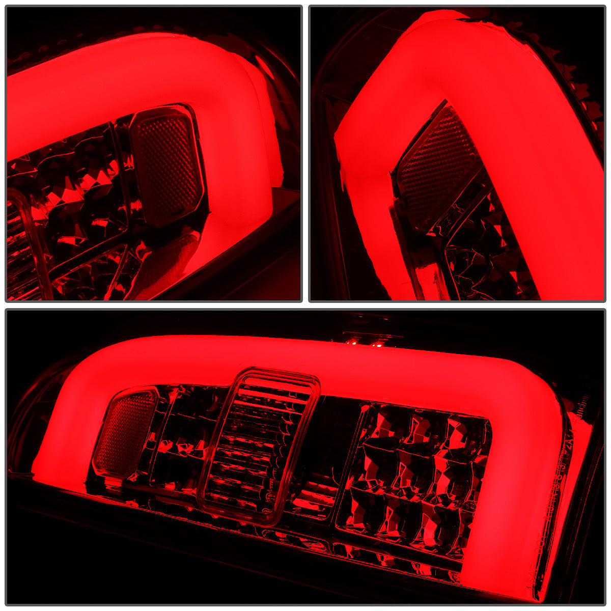 FAROS TRASEROS 14-18 TOYOTA TUNDRA - TUBE BAR - 3D - LED - CHROME / RED
