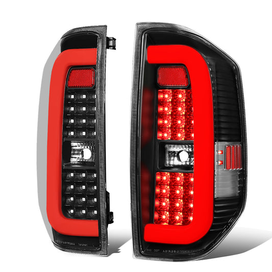 FAROS TRASEROS 14-18 TOYOTA TUNDRA - TUBE BAR - 3D - RED LED - BLACK / CLEAR