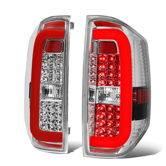 FAROS TRASEROS 14-18 TOYOTA TUNDRA - TUBE BAR - 3D - RED LED - CHROME / CLEAR