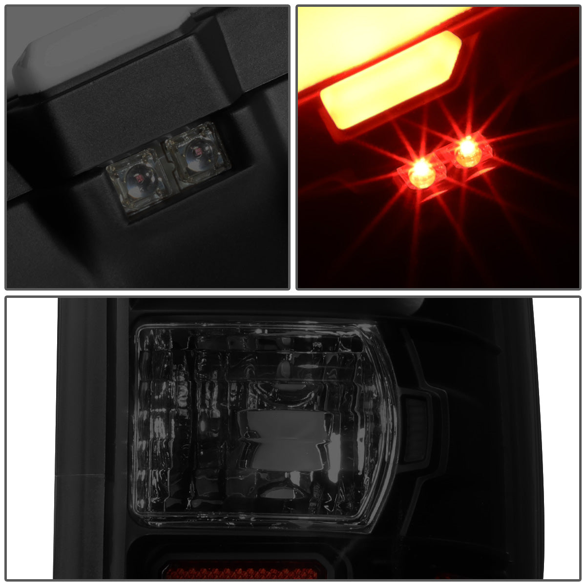 FAROS TRASEROS 99-02 CHEVY SILVERADO 1500, SILVERADO 2500, SILVERADO 3500HD / 99-03 GMC SIERRA 1500, SIERRA 2500HD - FITS FLEETSIDE MODELS ONLY - LED - SMOKE