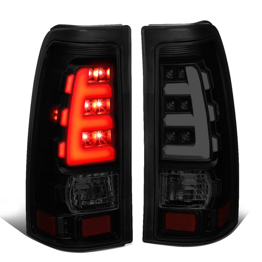 FAROS TRASEROS 99-02 CHEVY SILVERADO 1500, SILVERADO 2500, SILVERADO 3500HD / 99-03 GMC SIERRA 1500, SIERRA 2500HD - FITS FLEETSIDE MODELS ONLY - LED - SMOKE