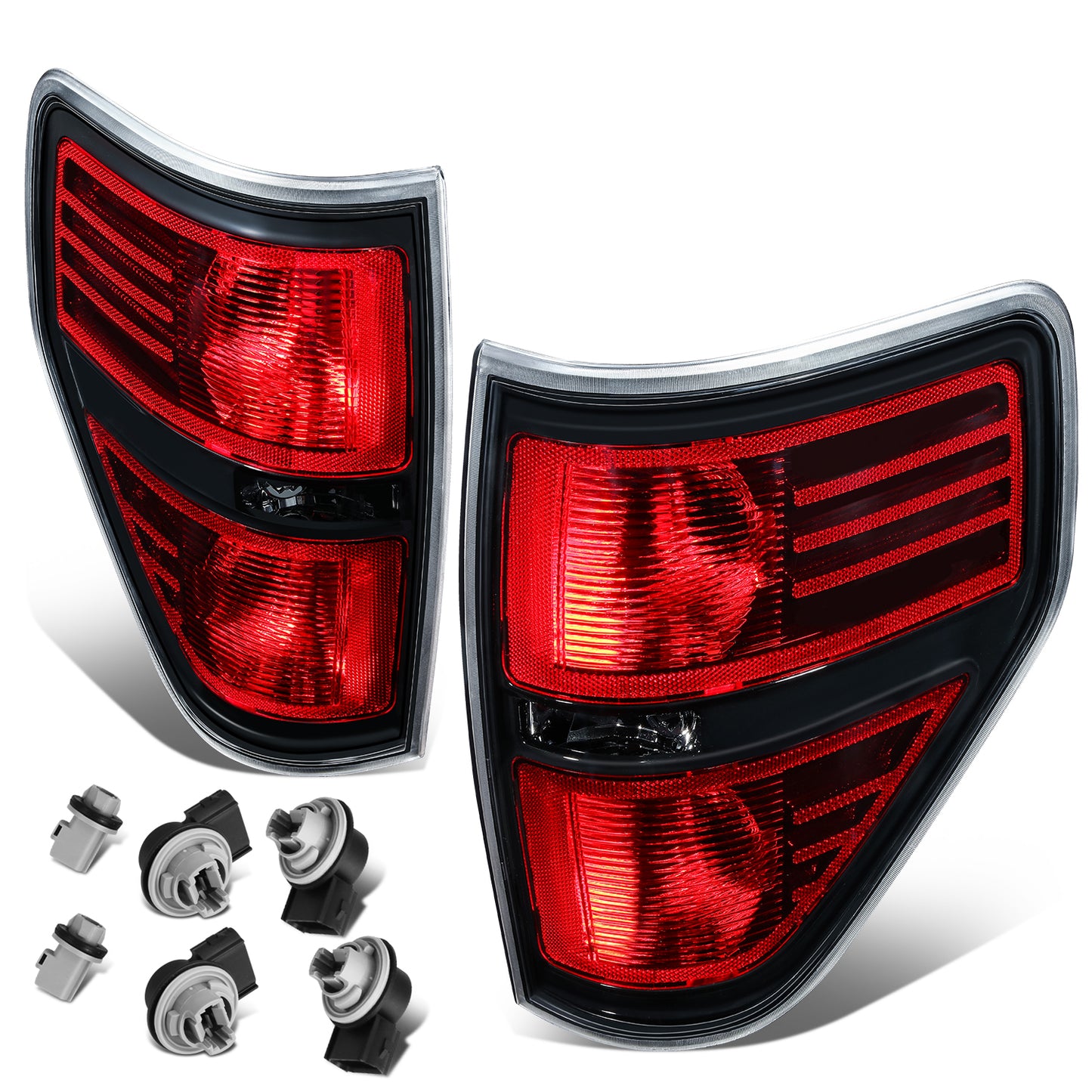 FAROS TRASEROS 09-14 FORD F-150 - BLACK/RED