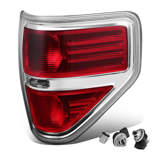 FAROS TRASEROS 09-14 FORD F-150 - LEFT - CHROME/RED