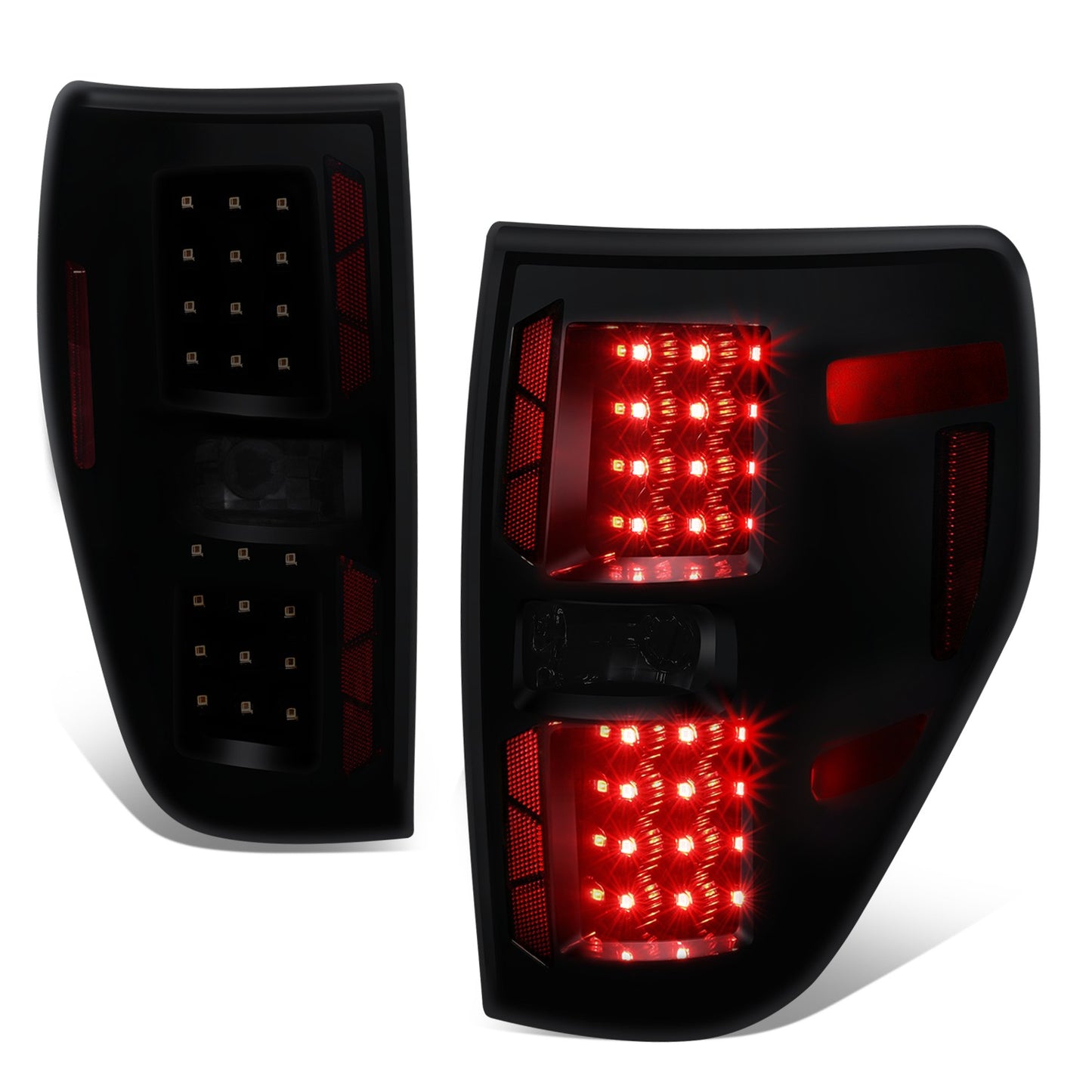 FAROS TRASEROS 09-14 FORD F-150 - LED - PAIR - SMOKE / RED