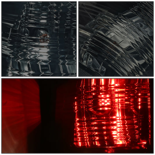 FAROS TRASEROS 09-10 DODGE RAM 1500 / 2010 RAM 2500, 3500 / 11-18 RAM 1500, 2500, 3500 / 19-22 RAM 1500 CLASSIC - FITS MODELS WITH FACTORY HALOGEN TAIL LIGHTS ONLY - DOES NOT FIT MODELS WITH FACTORY LED TAIL LIGHTS - LED - PAIR - BLACK / SMOKE