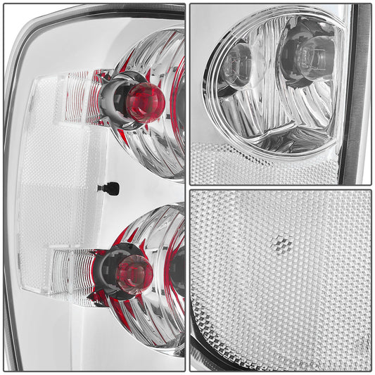 FAROS TRASEROS 04-12 CHEVY COLORADO, GMC CANYON,CHROME/CLEAR LENS,WITH RED BULB,NO WIRE