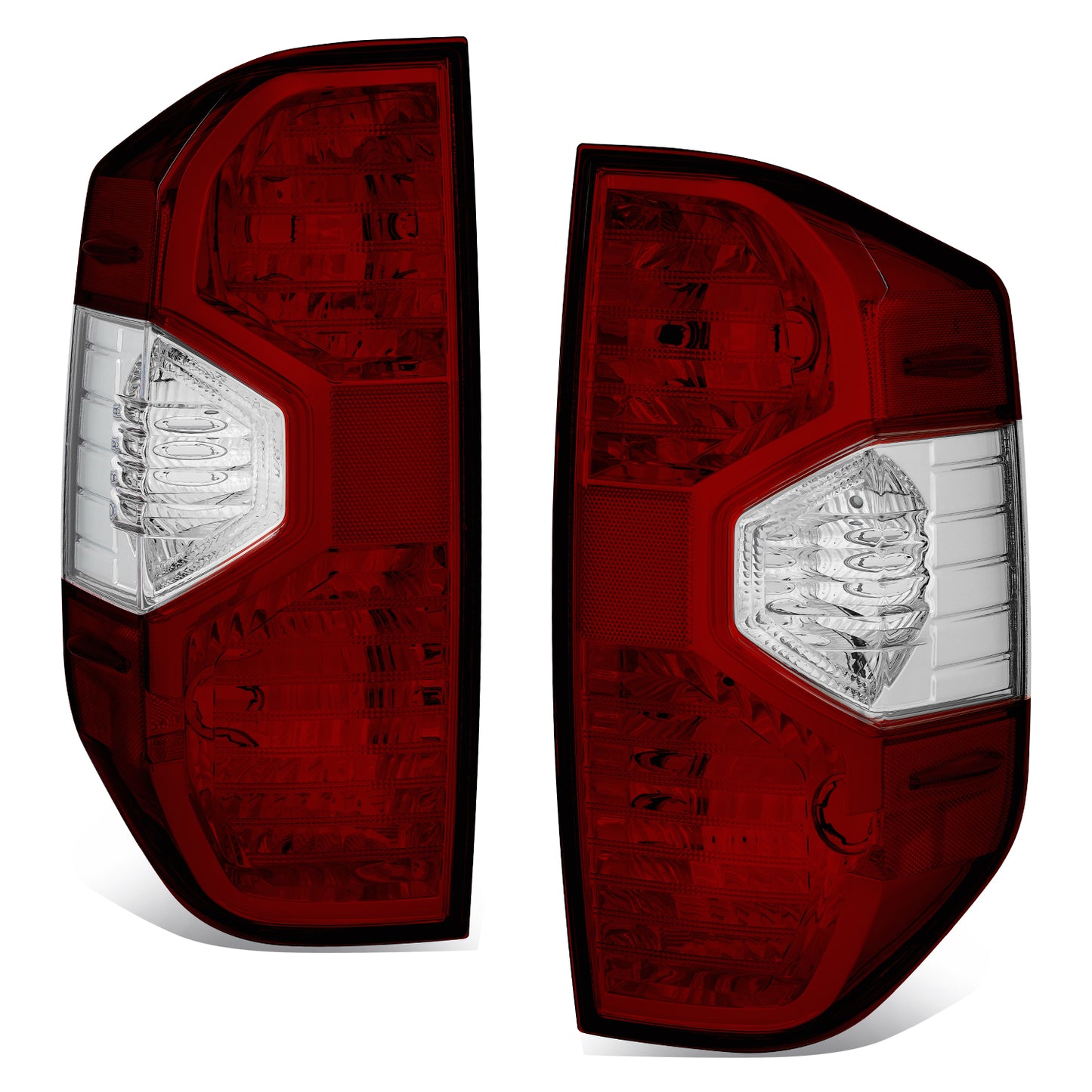 FAROS TRASEROS TY-822DKR - FITS 14-21 TOYOTA TUNDRA - SIDE TAIL LIGHT - DARK RED+CLEAR LENS - NO LAMP HOLDER, NO BULB - LEFT+ RIGHT - 2PCS