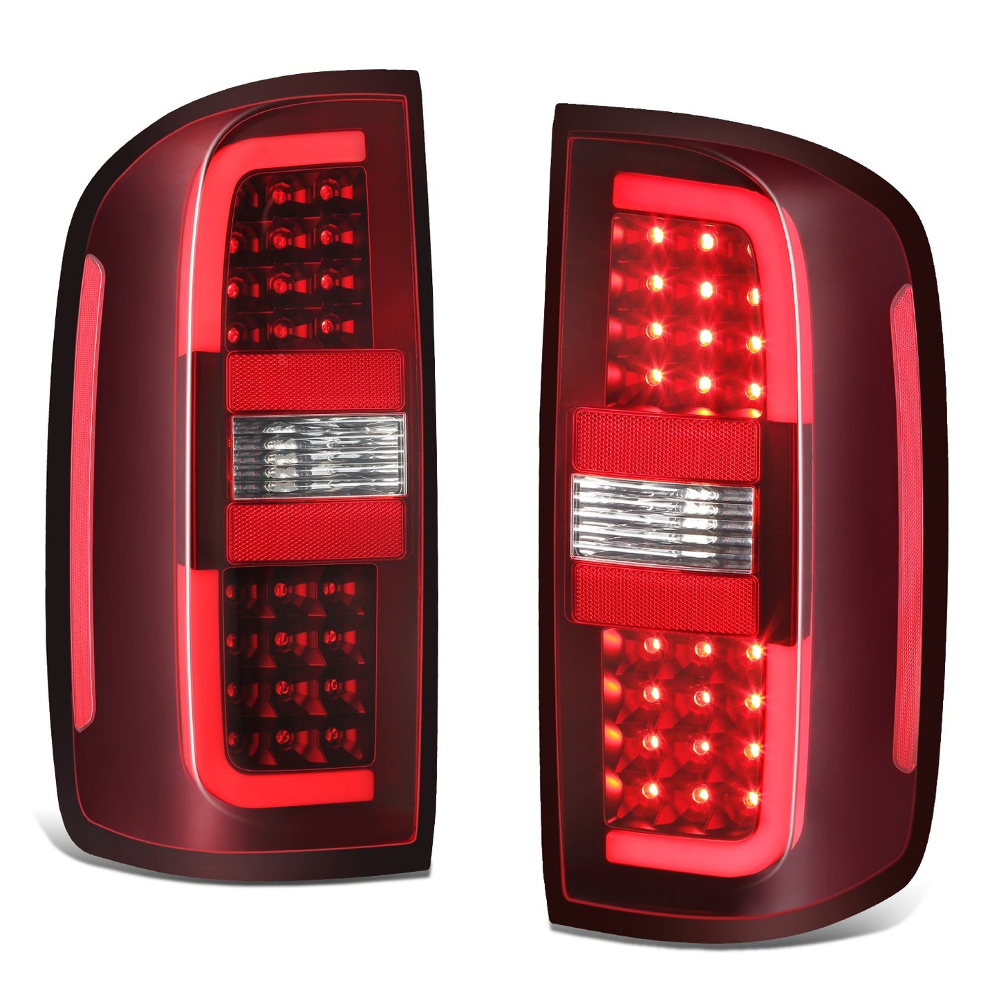 FAROS TRASEROS 15-22 CHEVY COLORADO - BLACK LED TAIL LIGHTS BRAKE LAMPS - LED LIGHT TUBE REPLACEMENT - DRIVER & PASSENGER - RED+CLEAR LENS