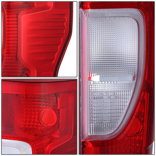 FAROS TRASEROS 20-22 FORD F-250 SUPER DUTY / 20-22 FORD F-350 SUPER DUTY / 20-22 FORD F-450 SUPER DUTY - FITS MODELS WITH HALOGEN TAIL LAMPS WITHOUT BLIND SPOT DETECTION - WT21W REVERSE / 3157 SIDE MARKER / 3157 TAIL LAMP / 3157 BRAKE - OE STYLE - RED -
