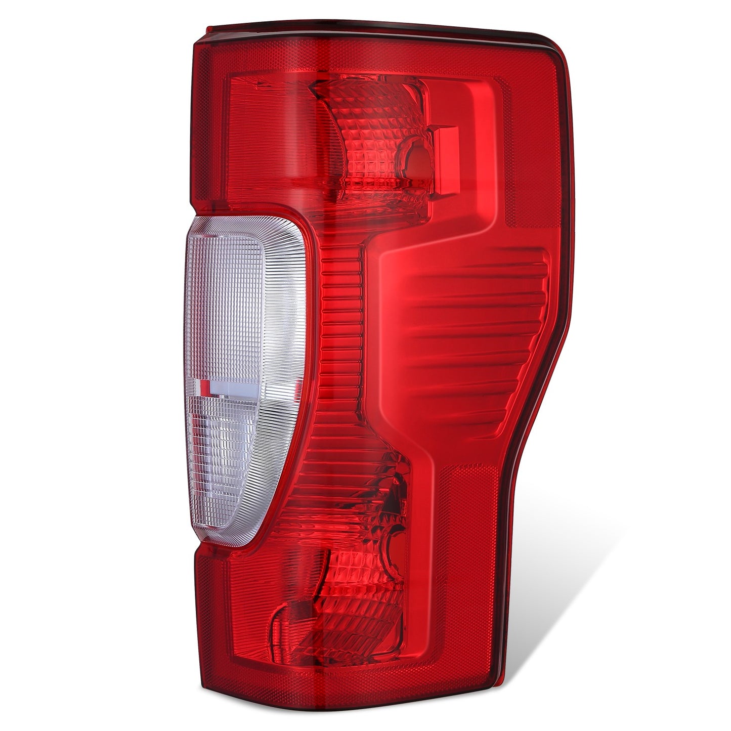 FAROS TRASEROS 20-22 FORD F-250 SUPER DUTY / 20-22 FORD F-350 SUPER DUTY / 20-22 FORD F-450 SUPER DUTY - FITS MODELS WITH HALOGEN TAIL LAMPS WITHOUT BLIND SPOT DETECTION - WT21W REVERSE / 3157 SIDE MARKER / 3157 TAIL LAMP / 3157 BRAKE - OE STYLE - RED -