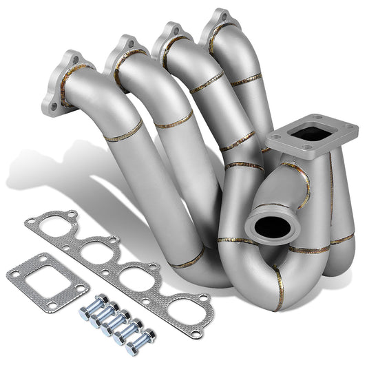 TURBO MANIFOLD TURBO MANIFOLD - CERAMIC - HONDA B-SERIES TOP-MOUNT - T3 FLANGE - 60MM V-BAND WASTEGATE - NON-POLISHED