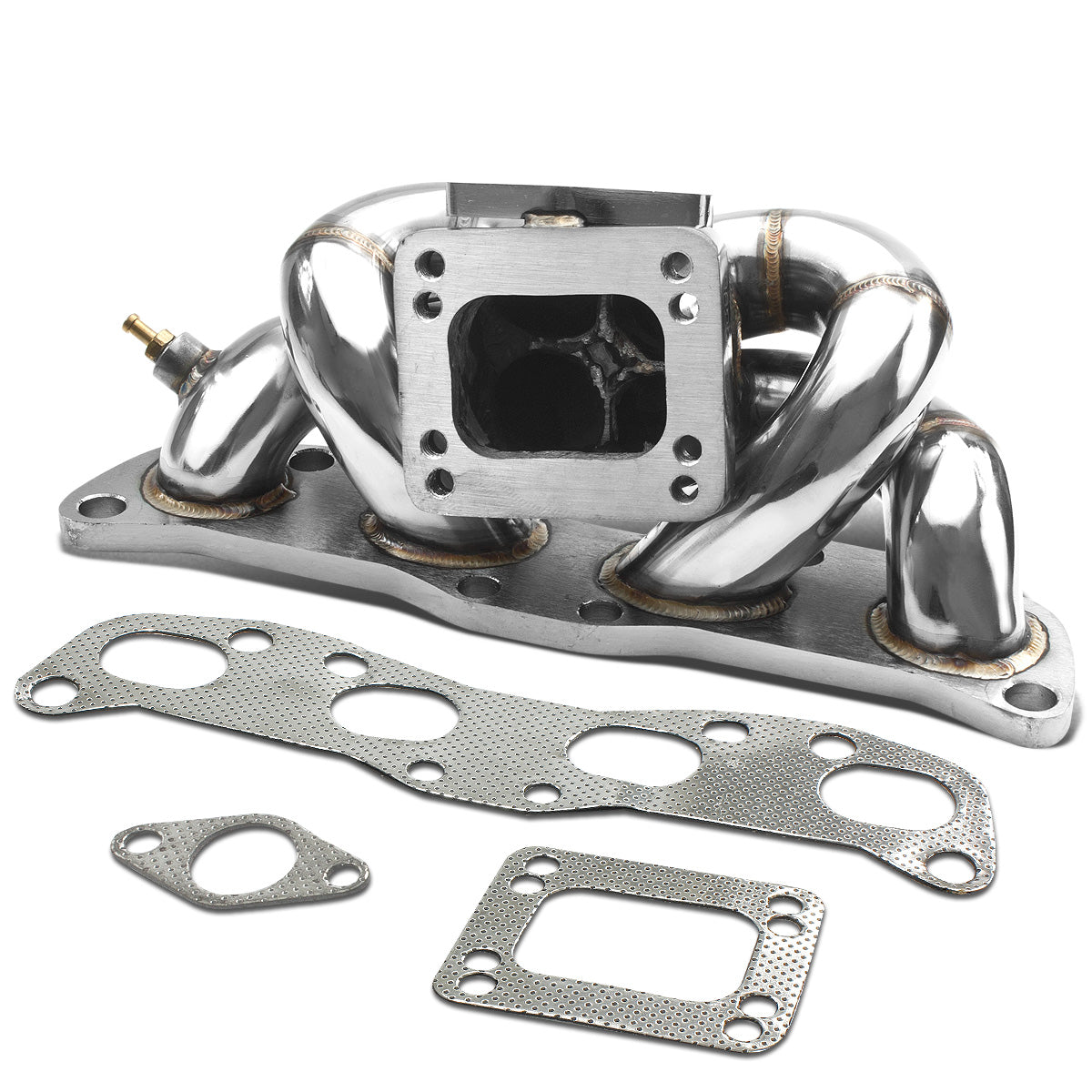 TURBO MANIFOLD TURBO MANIFOLD - SS - 89-98 NISSAN 240SX S13 / S14 CA18 - TOP MOUNT - T3 FLANGE - 35 / 38MM WG - I5-6