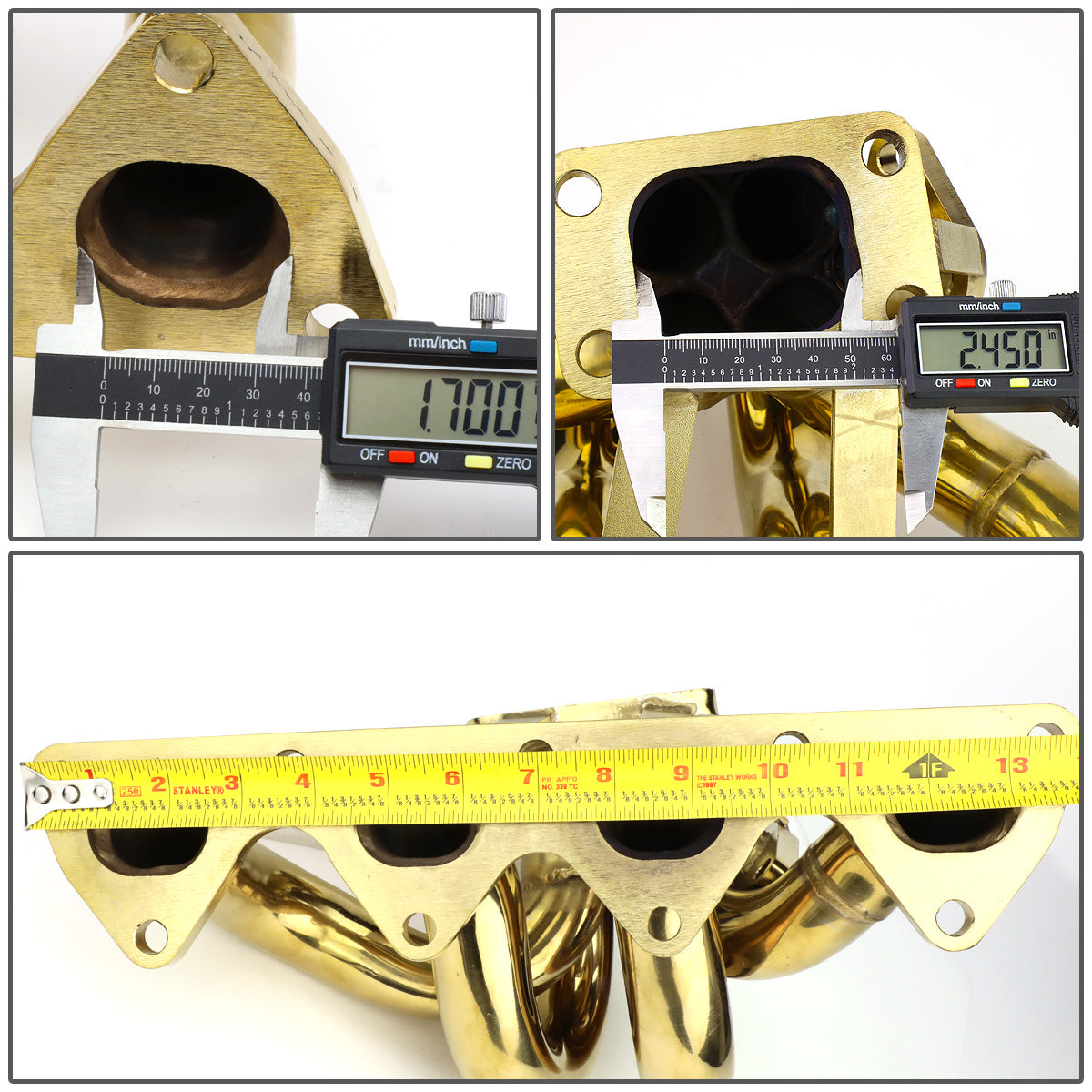 TURBO MANIFOLD TURBO MANIFOLD - SS - 93-01 HONDA PRELUDE W/ H22 ENGINES - T3 - 38MM WASTEGATE PORT - 42MM OD PRIMARY PIPING