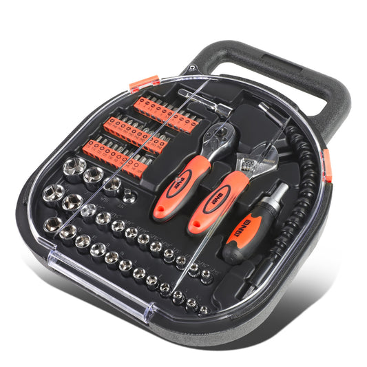 HERRAMIENTAS 64PCS - CHROME VANADIUM STEEL - BLACK / ORANGE