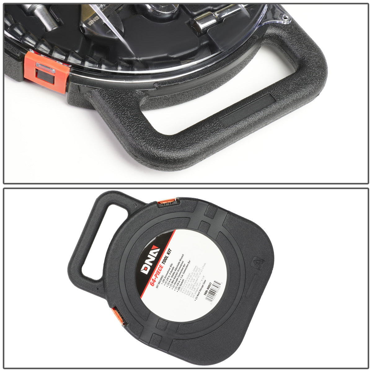 HERRAMIENTAS 64PCS - CHROME VANADIUM STEEL - BLACK / ORANGE