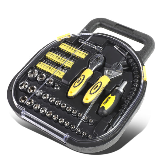 HERRAMIENTAS 64PCS - CHROME VANADIUM STEEL - BLACK / YELLOW