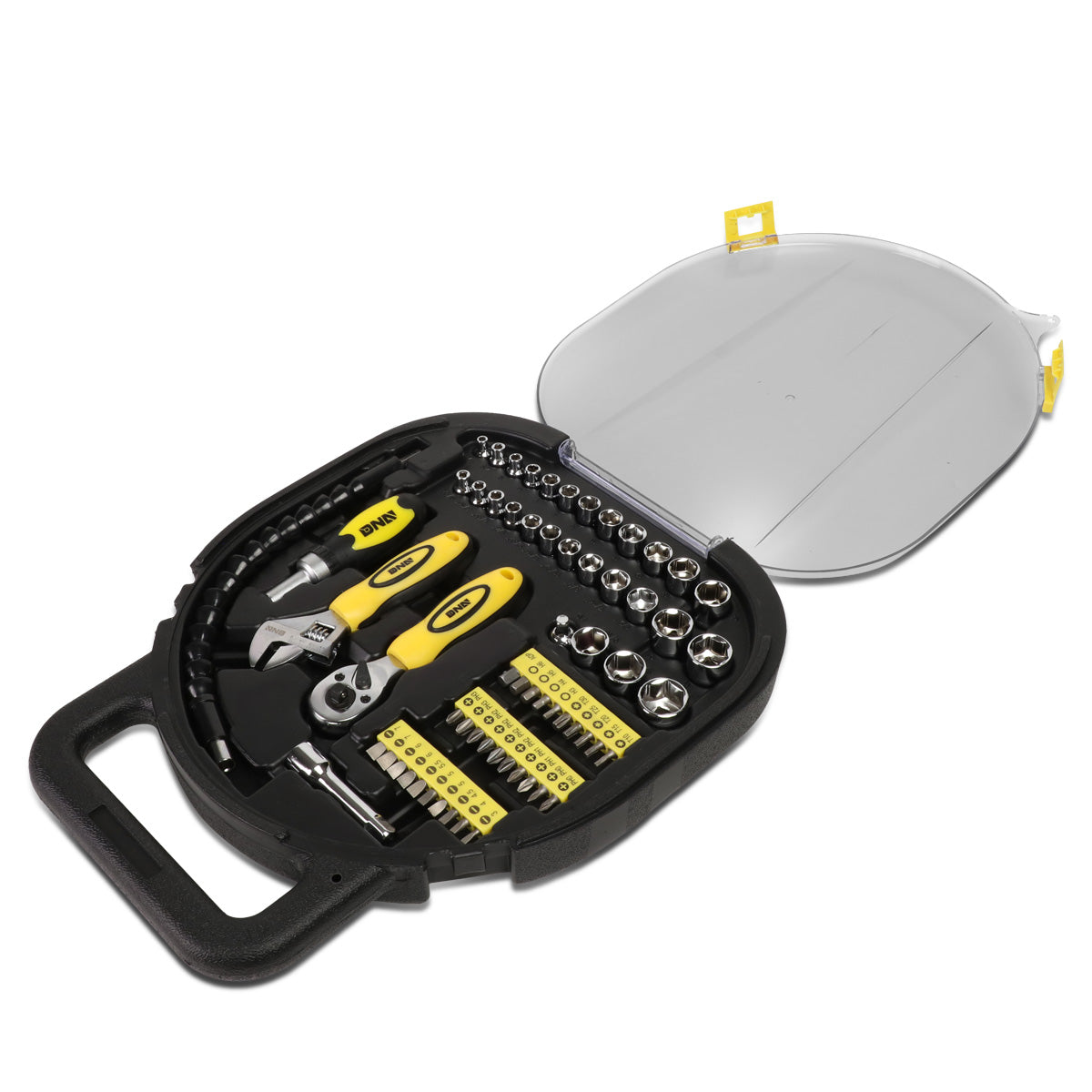 HERRAMIENTAS 64PCS - CHROME VANADIUM STEEL - BLACK / YELLOW