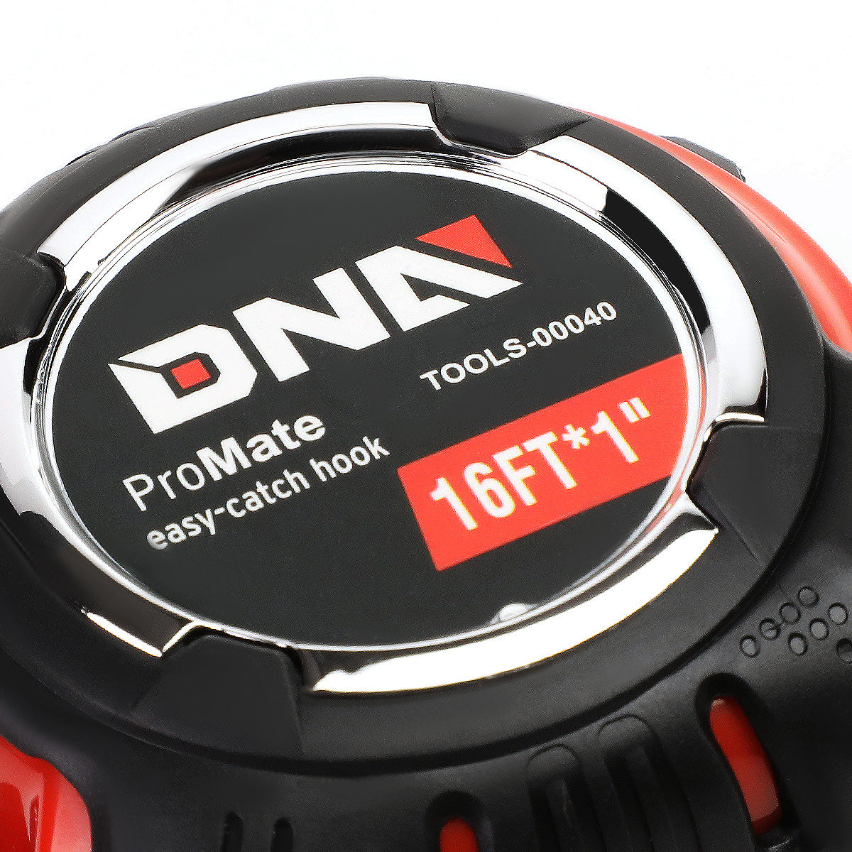 HERRAMIENTAS DNA LOGO - 16FT - 1" - PUSH BUTTON - BLACK / RED