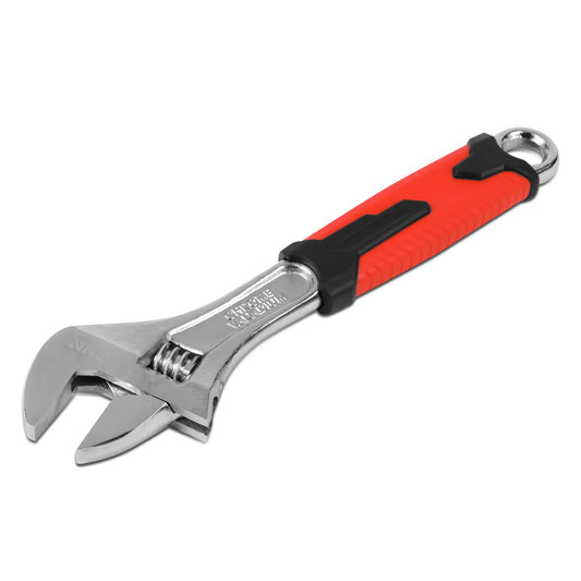 HERRAMIENTAS DNA LOGO - 1PC - 12" WRENCH - 1-1/2" JAW OPENING - CHROME VANADIUM STEEL - BLACK / RED RUBBER GRIP