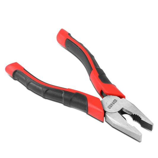 HERRAMIENTAS DNA LOGO - 1PC - 7" LINESMAN PLIER - 1/2" JAW OPENING - BLACK / RED RUBBER GRIP