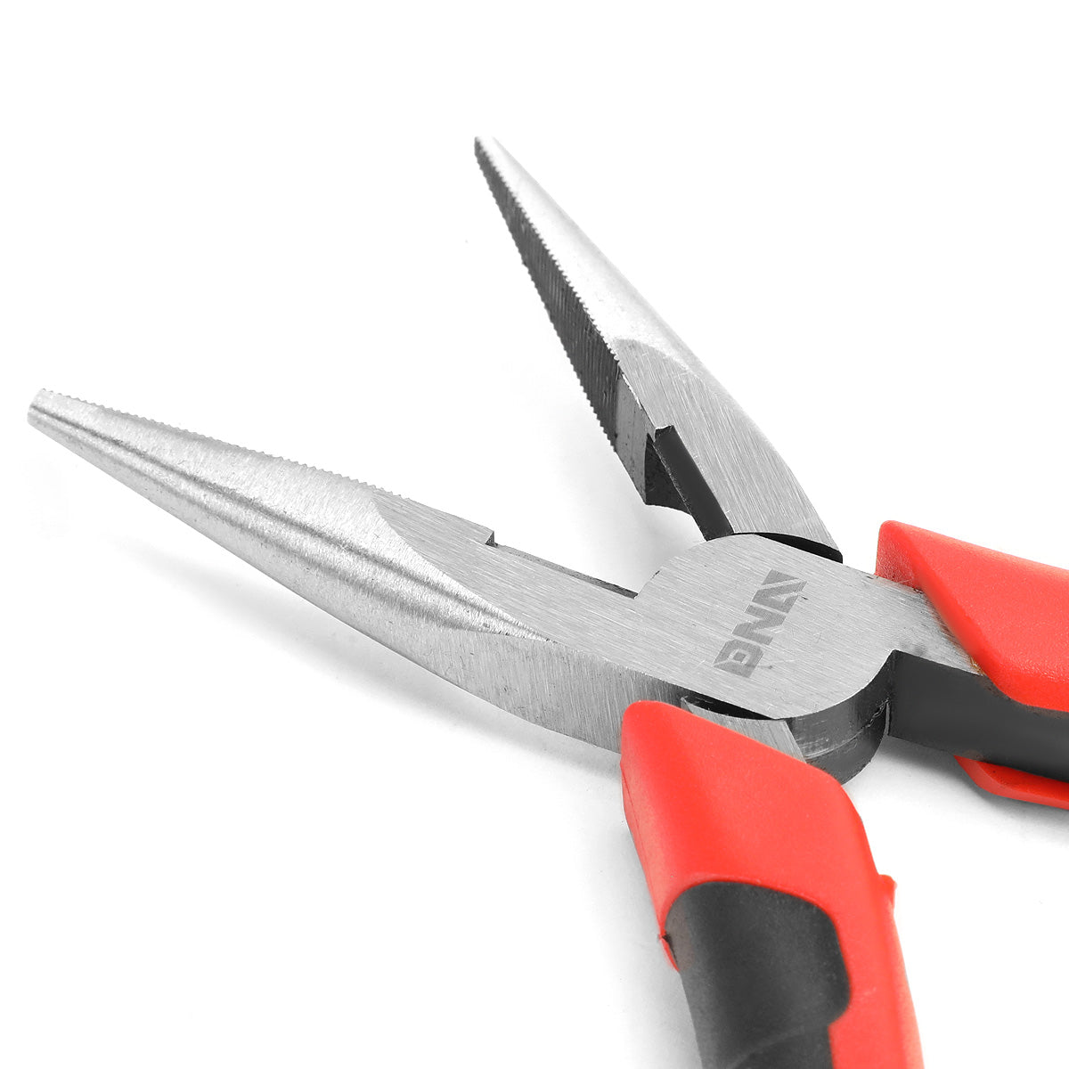 HERRAMIENTAS DNA LOGO - 1PC - 6-1/2" NEEDLE NOSE PLIER - 1/2" JAW OPENING - BLACK / RED RUBBER GRIP