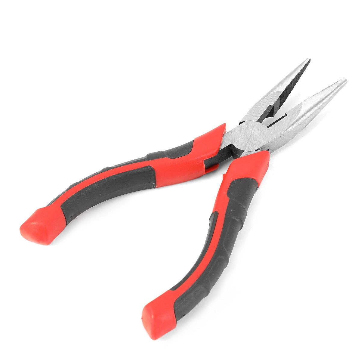 HERRAMIENTAS DNA LOGO - 1PC - 6-1/2" NEEDLE NOSE PLIER - 1/2" JAW OPENING - BLACK / RED RUBBER GRIP