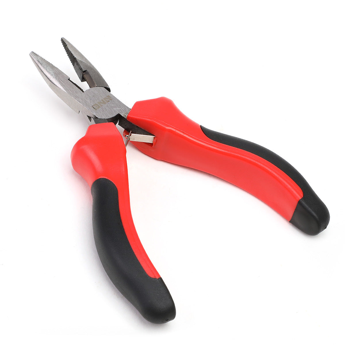 HERRAMIENTAS DNA LOGO - 1PC - 4-3/4" NEEDLE NOSE PLIER - 1/2" JAW OPENING - BLACK / RED RUBBER GRIP